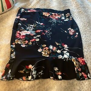 SHEIN Blue floral fishtail skirt